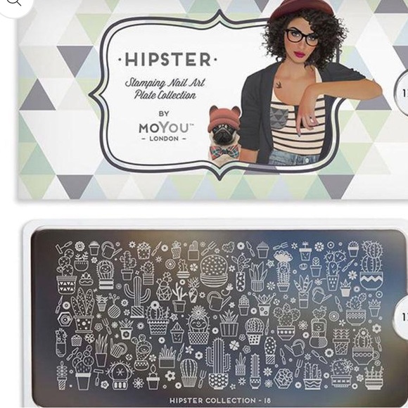 MoYou London nail art stamping plate Hipster 18 NWOT - Picture 4 of 5